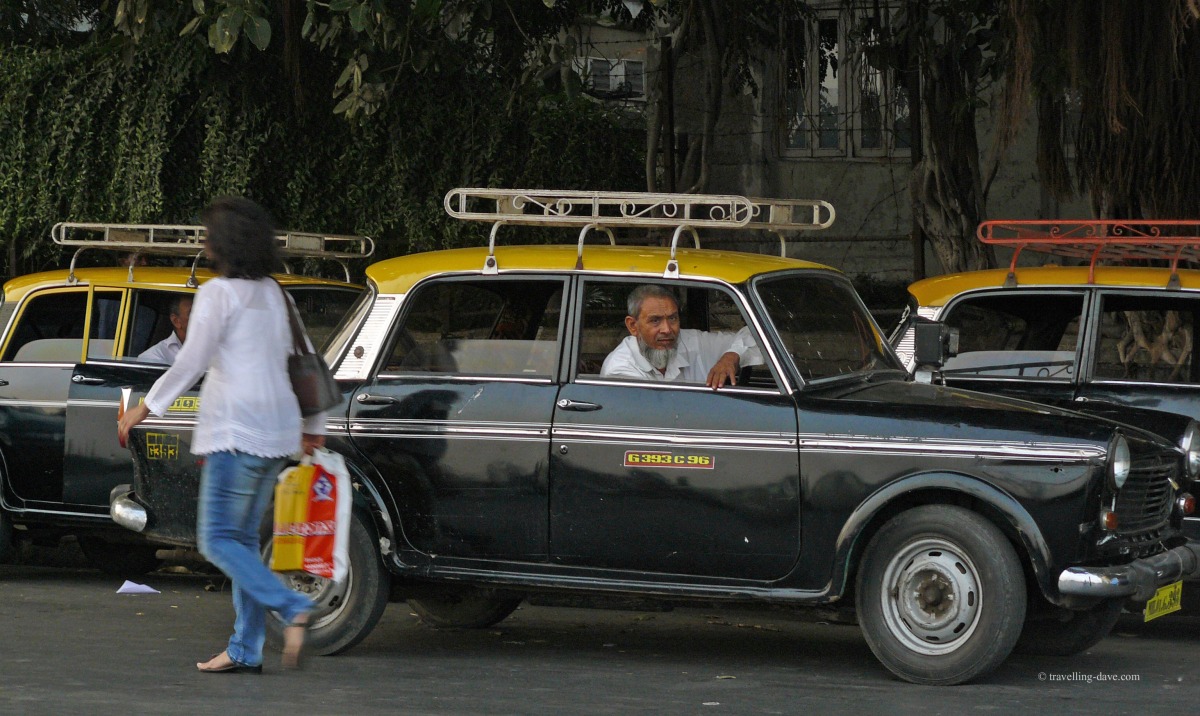 One of Mumbai's black and yellow taxis