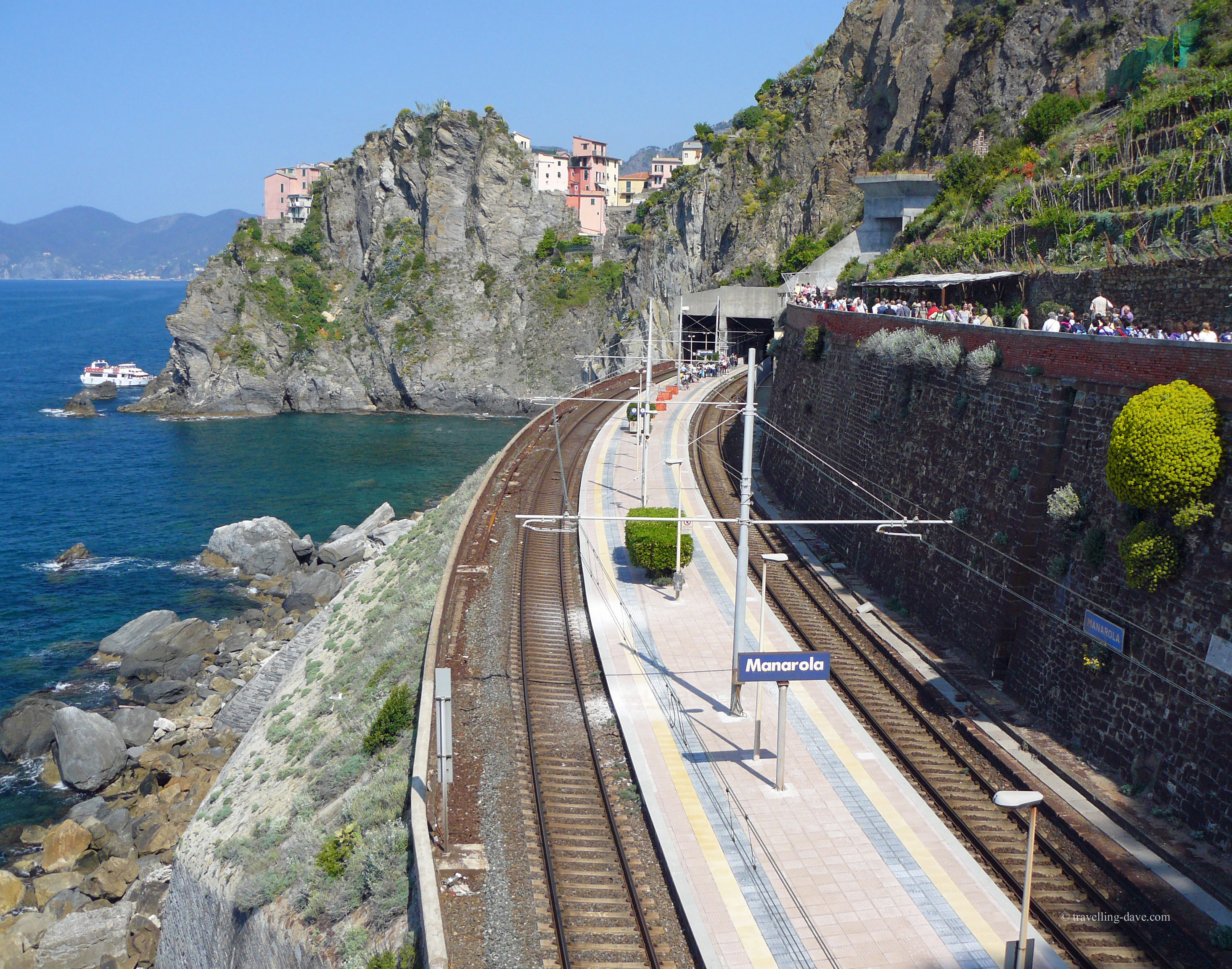 View of the train station at Manarola in Italy