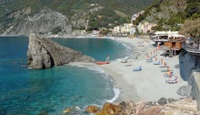View of the beach at Monterosso in Italy