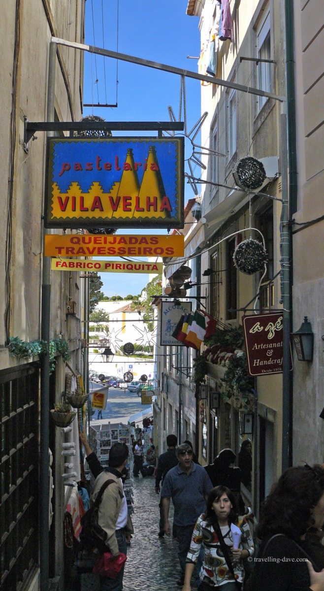 People in a narrow street in Sintra