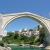 View of the famous Old Bridge in Mostar