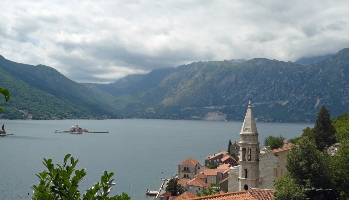 View from the village of Perast in Montenegro