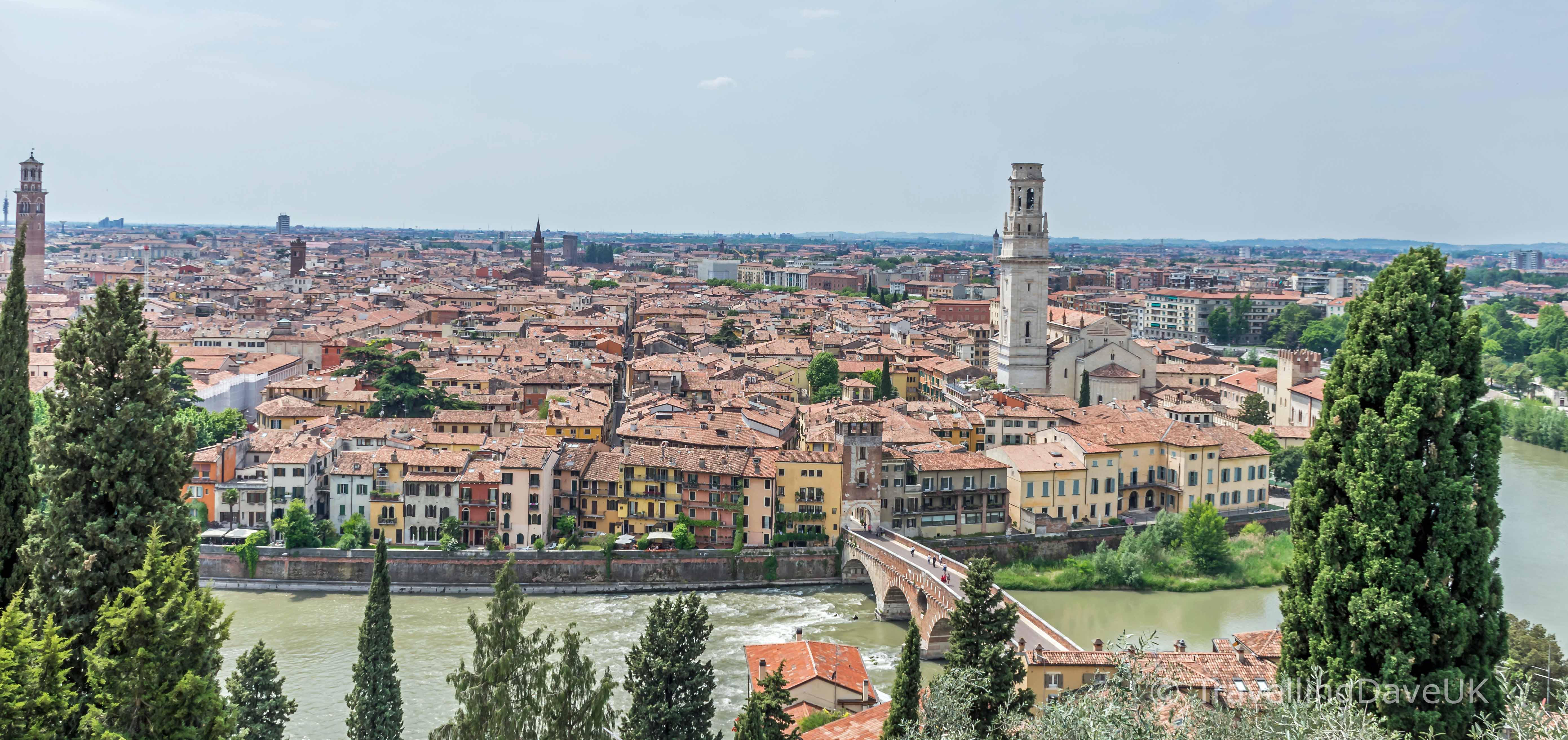 Panoramic view of Verona in Italy