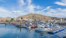 Boats in the harbour in Los Cristianos