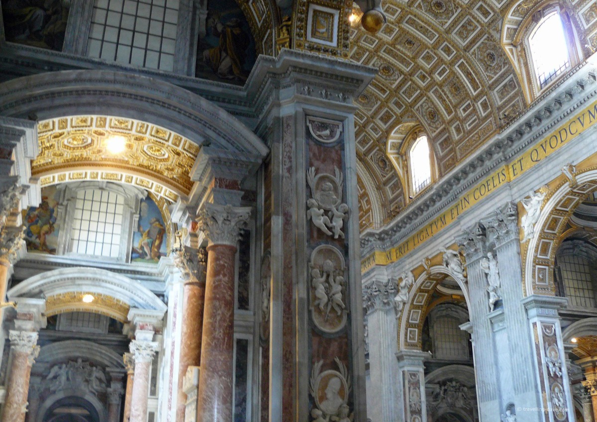 Looking up inside St.Peter's Basilica