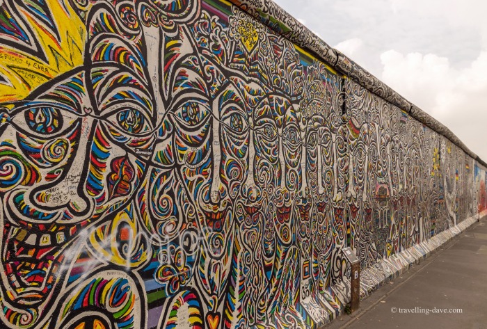 View of a section of the Berlin Wall at East Side Gallery