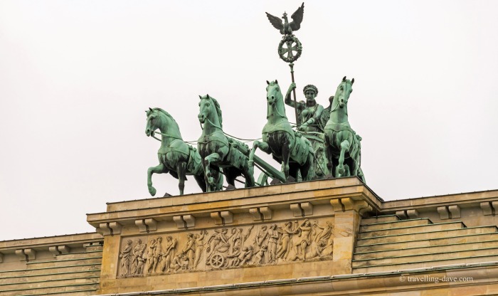 Close up of the quadriga on the Brandenburg Gate