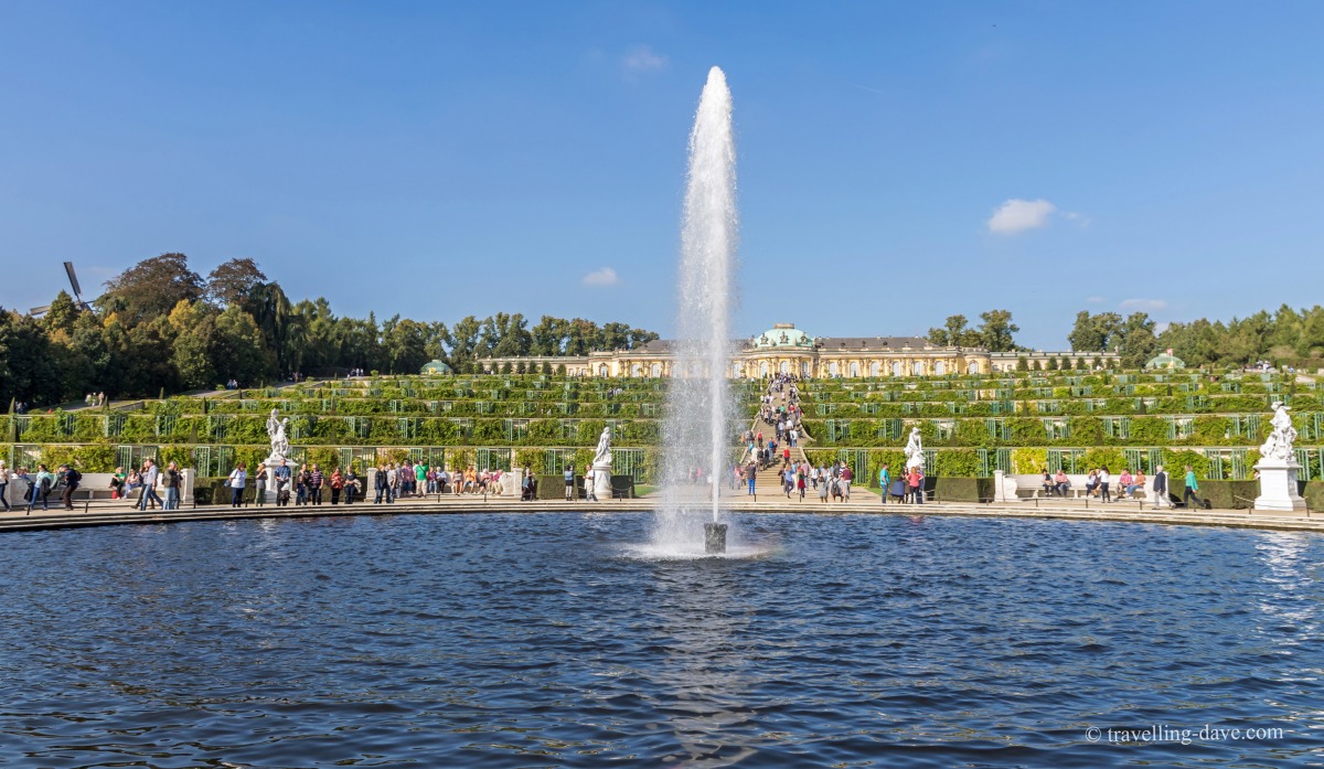 View of the fountain at Sanssouci Palace Garden