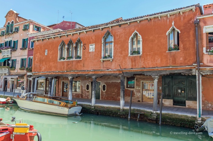 One of Murano's canal-side buildings