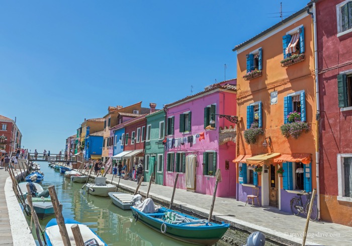 View of Burano's colorful houses