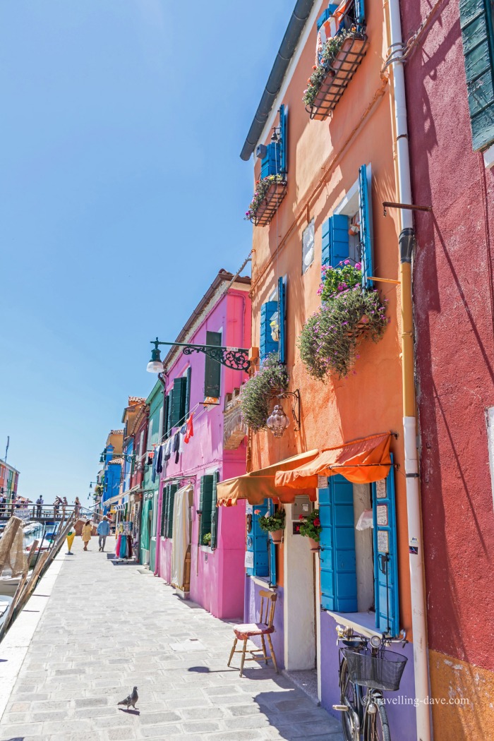 Close up of some of Burano's houses