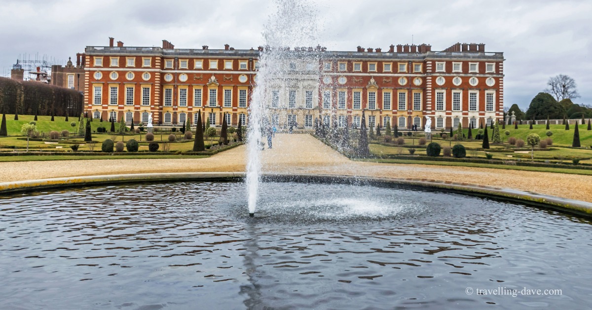 View of the fountain at Hampton Court