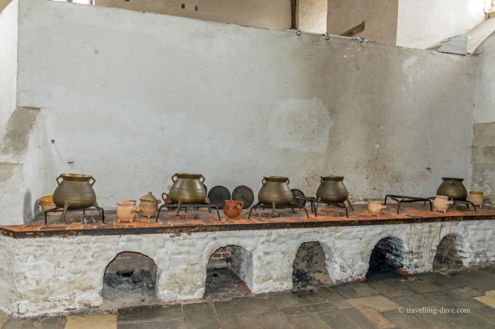 View of some of the pots at Hampton Court Kitchens