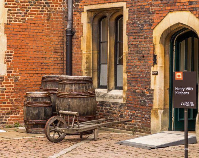View of the entrance to the kitchens at Hampton Court