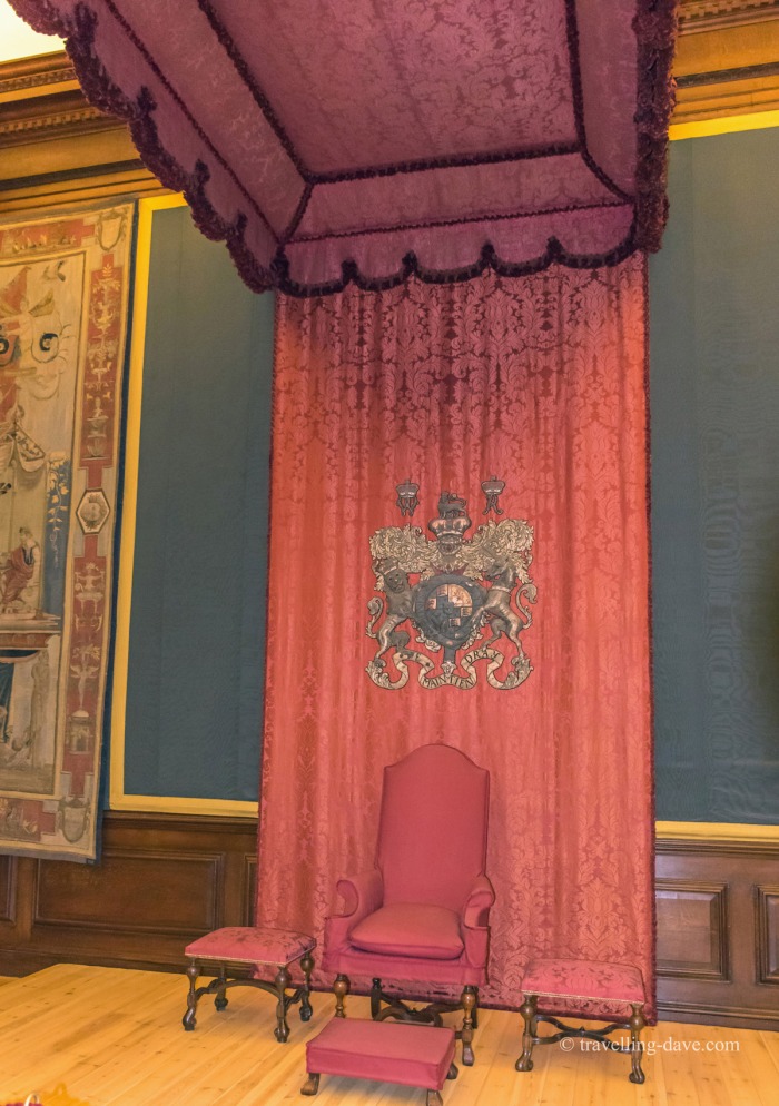 View of the throne at Hampton Court's Presence Chamber