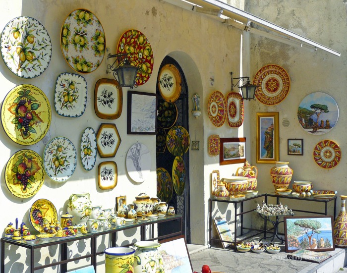 View of one of Ravello's ceramic shops
