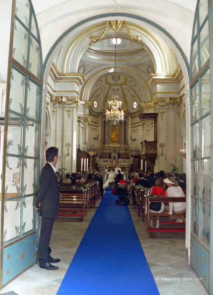 Open doors of Positano cathedral