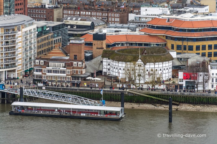 Aerial view of the Globe Theatre