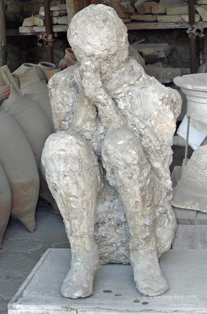 View of one of Pompeii's residents cast