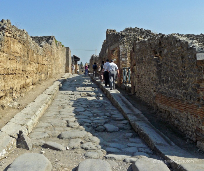 People walking in Pompeii