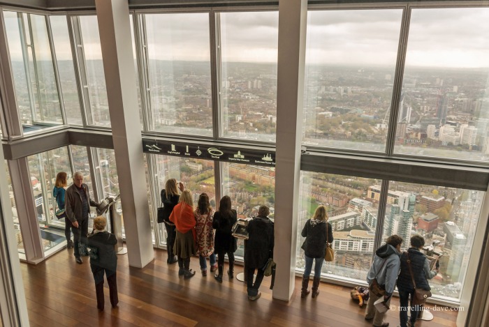 View of people looking at the view from the Shard
