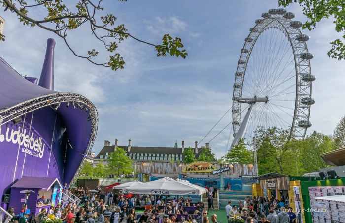 View of the Udderbelly Festival space on London's Southbank