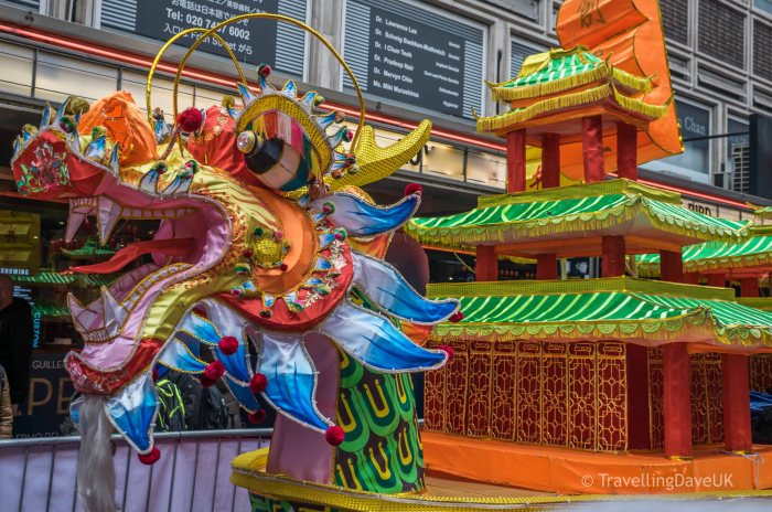 A colorful float for Chinese New Year
